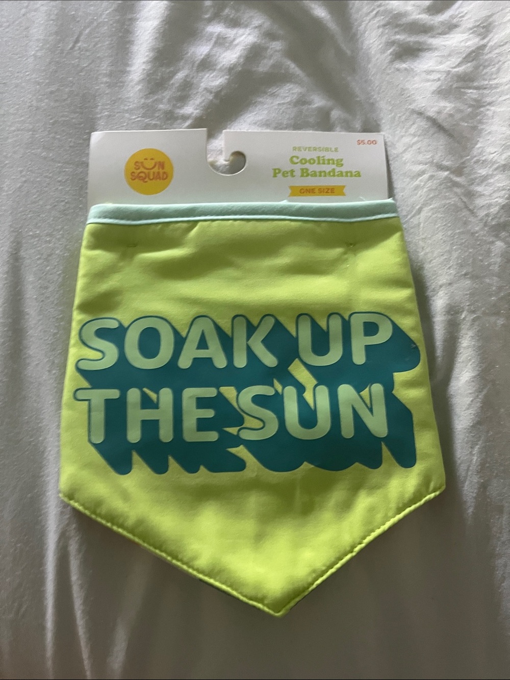Target Neon Yellow & Teal Reversible Cooling Pet Bandana